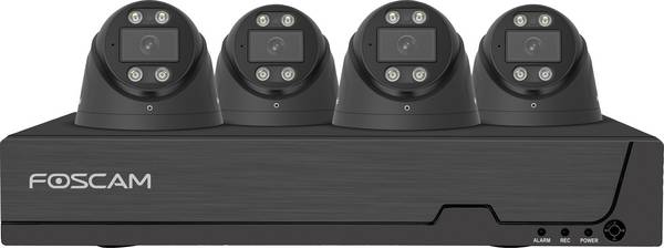 Foscam  FNA108E-T4-2T black LAN IP-Überwachungskamera-Set 8-Kanal mit 4 Kameras 3840 x 2160 Pixel