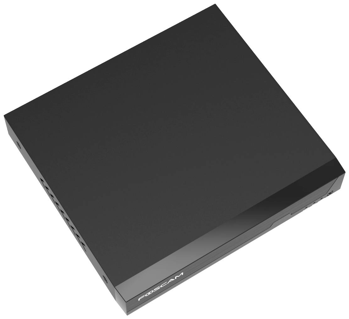 Ein schwarzer, rechteckiger DVR von oben betrachtet.