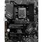Ein Computer-Motherboard mit mehreren PCIe-Steckplätzen, RAM-Sockeln und Anschlüssen. "PRO SERIES" ist auf der Platine zu sehen.