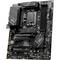 Ein schwarzes Computer-Mainboard mit mehreren Steckplätzen und Komponenten. Markiert mit 'MSI Pro Series'.