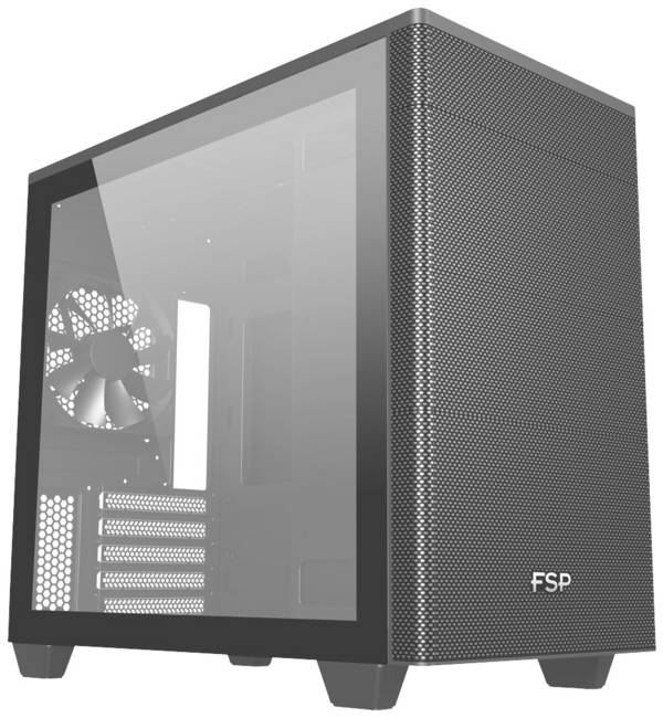 FSP Fortron CST360B/W Midi-Tower PC-Gehäuse Schwarz 2 vorinstallierte Lüfter