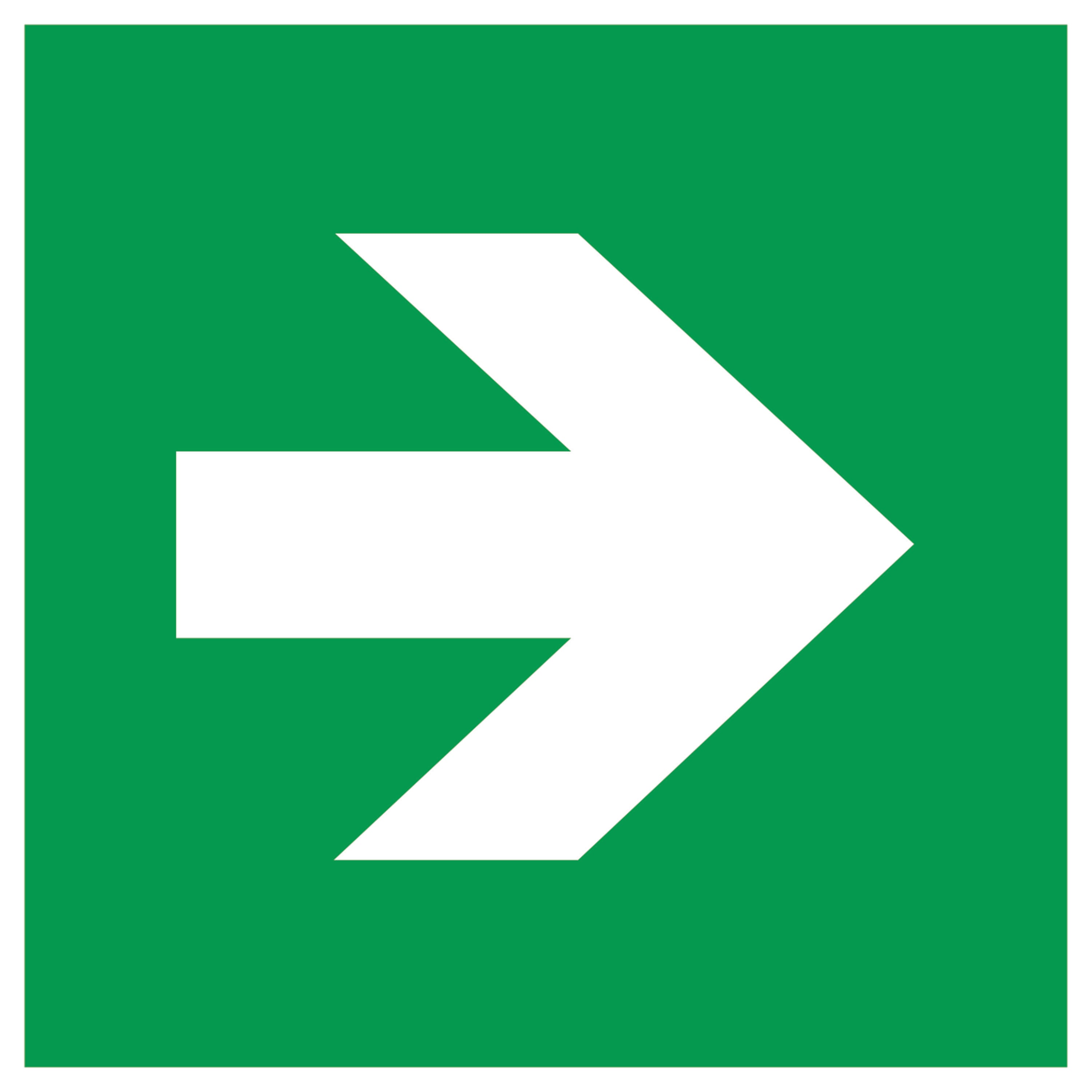 Weißer Pfeil nach rechts auf grünem Hintergrund, zeigt Richtung an.