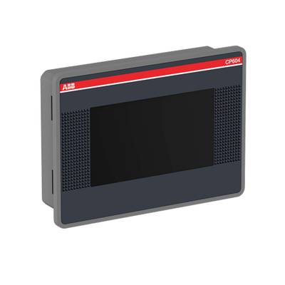 Ein dezentes rechteckiges elektronisches Display-Gerät, überwiegend in Schwarz mit grauem Rahmen und rotem Akzentstreifen oben.