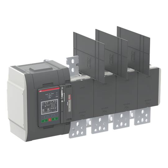 'ABB Emax 2' Leistungsschalter mit Digitalanzeige und Klemmenblöcken. Robustes Design, ideal für industrielle Anwendungen.