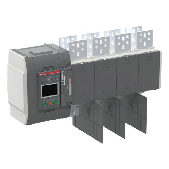 Elektrischer Leistungsschalter mit digitalem Display, mehreren Anschlussklemmen und Kippschaltern. Verwendet in industriellen Anlagensystemen zur Stromsteuerung und zum Schutz.