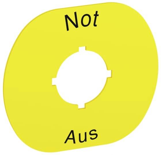 ABB MA6-1027 1SFA611930R1027 Not-Aus Schild (B x H) 67 mm x 1 mm Gelb 1 St.