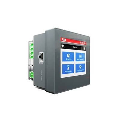 Elektronisches Gerät mit Display, auf dem 'Graphs', 'Data Logging', 'Historics' und 'Configuration' steht; dient zur Datenverwaltung.