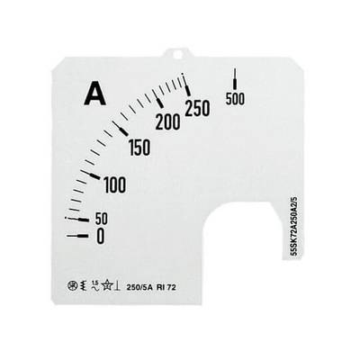 Analoges Messgerät-Zifferblatt, Bereich 0-500 A, 250 A markiert. Geeignet für elektrische Strommessung.