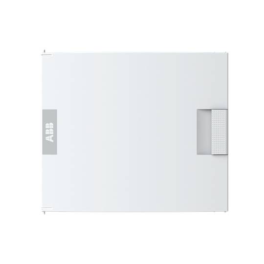 Weiße Wandbox mit ABB-Logo und rechteckiger Griffvertiefung auf der rechten Seite.