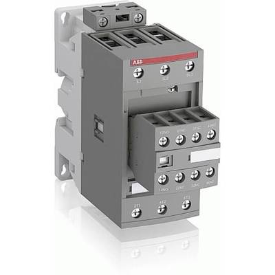 Ein grauer Elektromagnetischer Schütz von ABB mit mehreren Anschlüssen, oft verwendet zur Steuerung von Elektromotoren in Schaltschränken.
