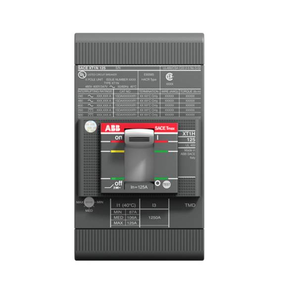 ABB XT1S 125 TMF 45-500 3p F F UL/CSA Leistungsschalter 1 St. Einstellbereich (Strom): 500 A (max) Schaltspannung (max.): 240 V/AC, 347 V/AC