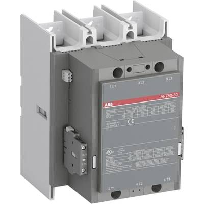 Ein graues elektrotechnisches Bauteil mit mehreren Anschlüssen und einer roten Leiste oben. Markierung 'AF750-30' und Herstellerlogo.