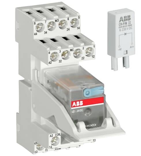 ABB CR-M024AC4LS62CV Interfacerelais Schaltstrom (max.): 6 A 4 Wechsler 1 St.