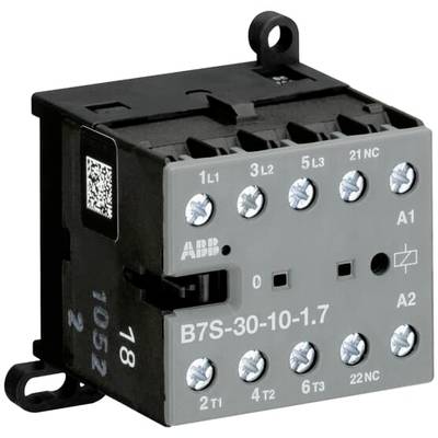 Ein elektrischer Leistungsschütz der Marke ABB, Modell B7S-30-10-1.7, mit Anschlüssen für L1, L2, L3, A1, A2 und Schaltkontakte.