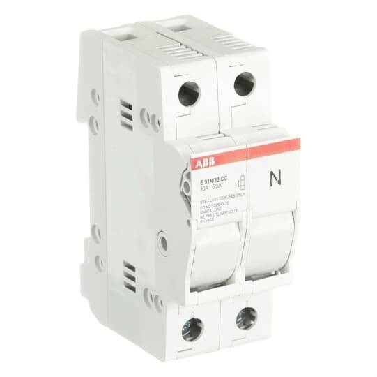 Ein zweipoliger Schutzschalter von ABB, Modell mit der Aufschrift 'N'. Wird zur Trennung und zum Schutz elektrischer Stromkreise genutzt.
