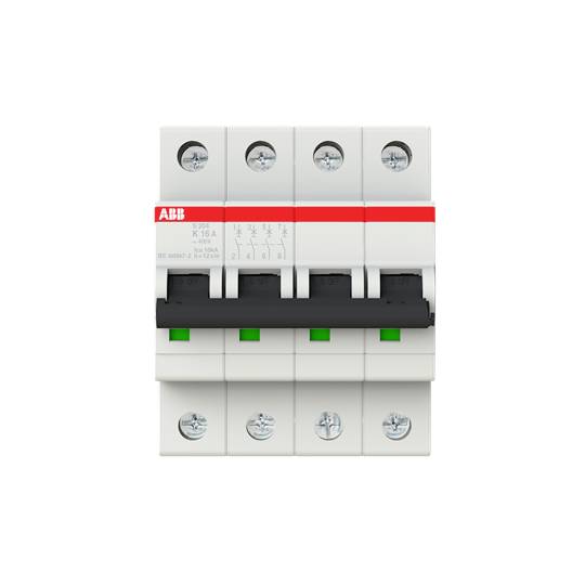 Ein weißer Sicherungsautomat mit vier Kippschaltern in der Mitte und einer roten Markierung oben, von einem Elektrogerätehersteller.