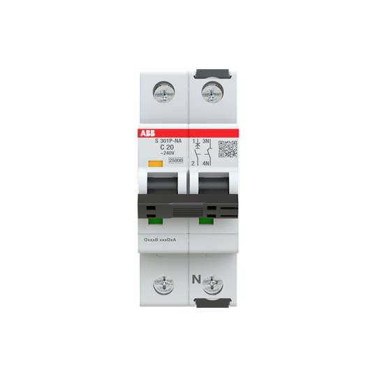 Leitungsschutzschalter mit zwei Schaltern, Marke und Modellnummer oben. Geeignet für elektrische Sicherheit in Installation.
