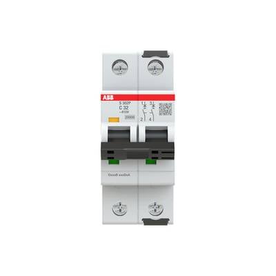 'Sicherungsautomat ABB Modell S202P mit 32A, zweipolig. Geeignet für Überstromschutz, industrielle und private Anwendungen.'