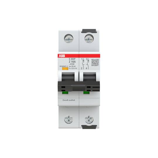 'Automatischer Schutzschalter ABB 216A, 3-polig, mit Schalt- und Schutzsymbolen, geeignet für industrielle Anwendungen.'