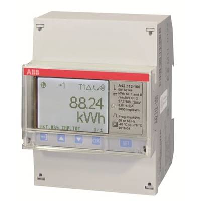 Elektrizitätszähler mit digitalem Display zeigt 88,24 kWh an. Links oben Symbole für Spannung und Warnung. Aussage: 'kWh, Cl.1'.