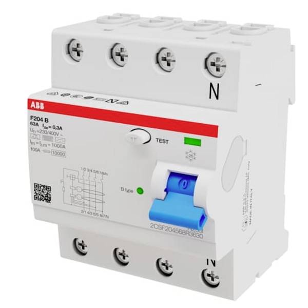 ABB 2CSF204568R3630 F204B-63/0,3 FI-Schutzschalter allstromsensitiver FI B    63 A 0.3 A 400 V