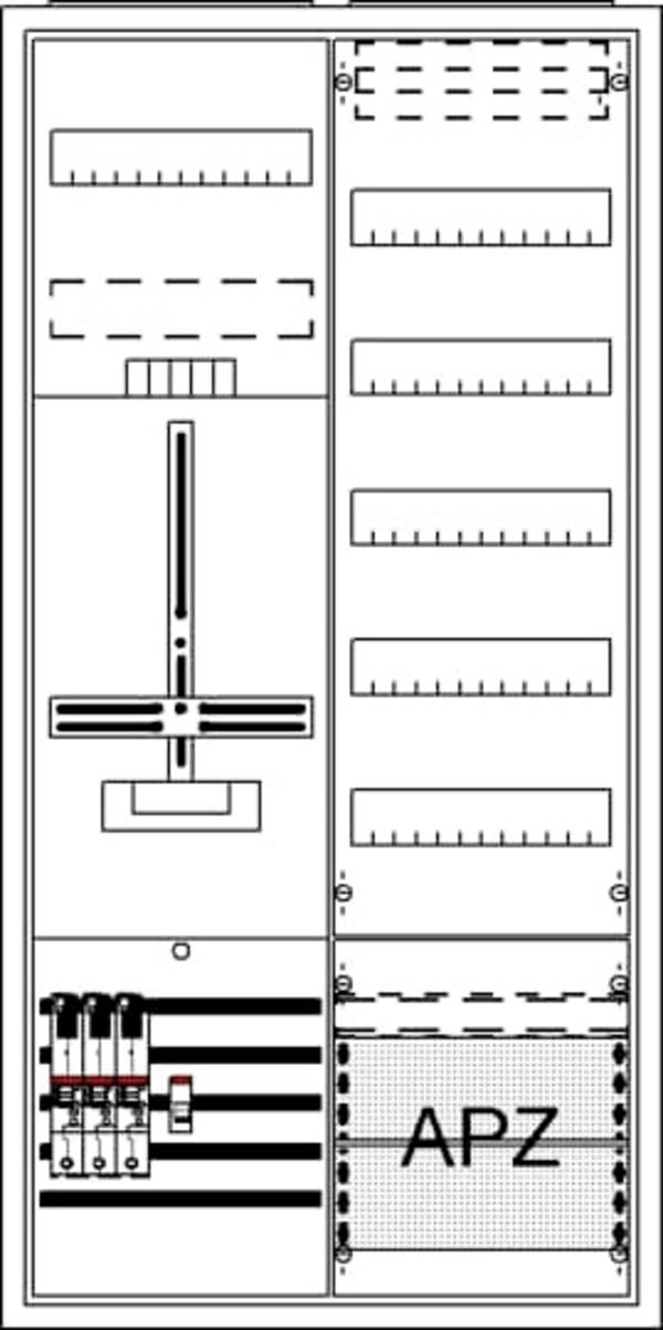 Striebel & John 2CPX054255R9999 DA27BB5 Komplettschrank Unterputz, Aufputz, teilversenkt Anzahl Teilungen = 2 Anzahl Reihen = 57 Inhalt 1 St.