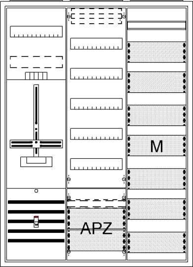 ABB Striebel Komplettschrank AP DA37CD Dreipunkt A37 1Z1V7M1A2 2CPX054288R9999