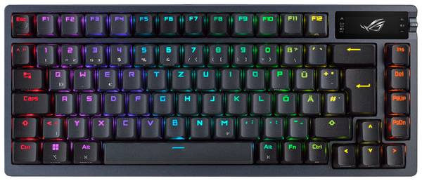 Asus ROG Azoth USB, Funk, Bluetooth® Gaming-Tastatur Deutsch, QWERTZ Schwarz Beleuchtet, Abnehmbares Kabel