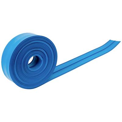 Eine lange, aufgerollte blaue Dichtungsbahn aus flexiblem Material, die für Abdichtungszwecke verwendet wird.