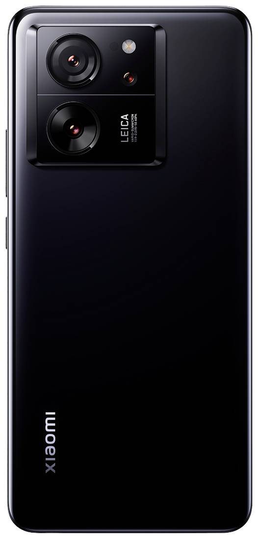 Ein schwarzes Smartphone von Xiaomi mit Leica-Doppelkamera auf der Rückseite.