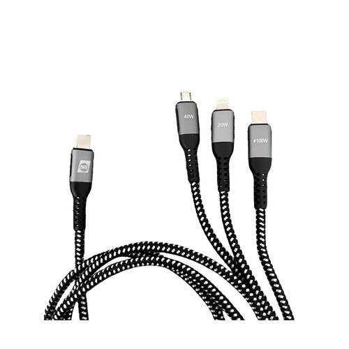 IWH USB-Ladekabel USB-C®, USB-Micro-A Buchse, Apple Lightning Stecker 1.20 m 019057