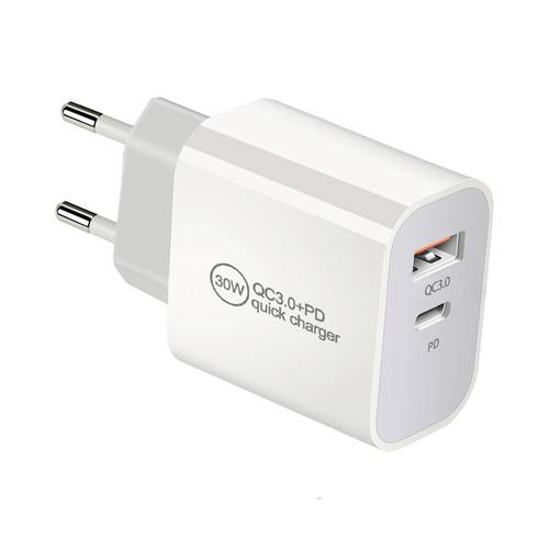 IWH USB Ladegerät 30 W 1x USB-A, 1x USB-C® USB PD, QC 3.0 Weiß Innenbereich