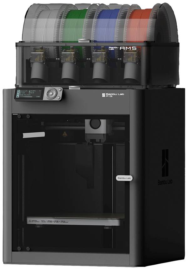 BambuLab P1S Combo (AMS) 3D Drucker beheizbares Druckbett, integrierte Kamera, App-Anbindung, inkl. Software, inkl. Materialsystem
