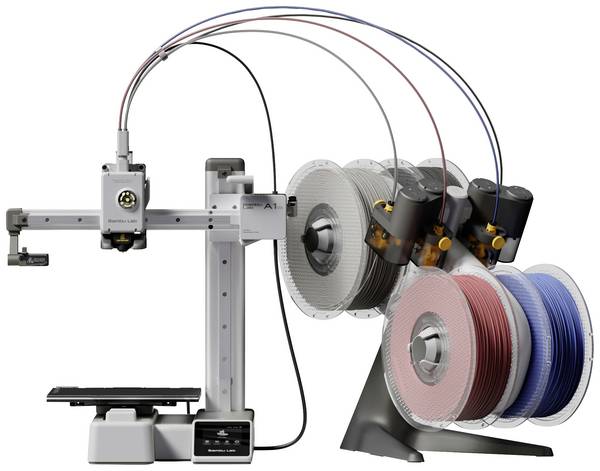 BambuLab A1 mini Combo (AMS Lite) 3D Drucker  beheizbares Druckbett, integrierte Kamera, LED-Beleuchtung, App-Anbindung, inkl. Software, inkl. Materialsystem