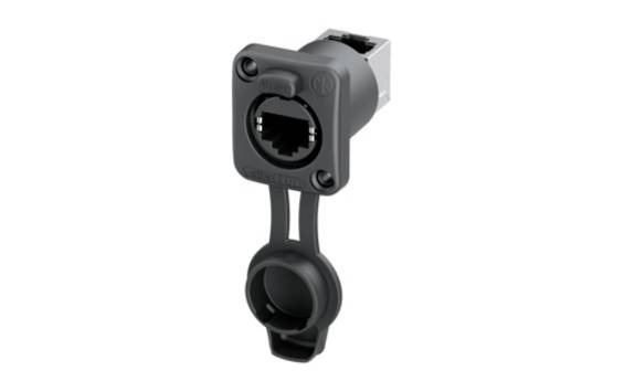Neutrik  etherCON TOP airtight Einbaubuchse 90° NE8FDPU-TOP Buchse, Einbau    Schwarz 1 St.