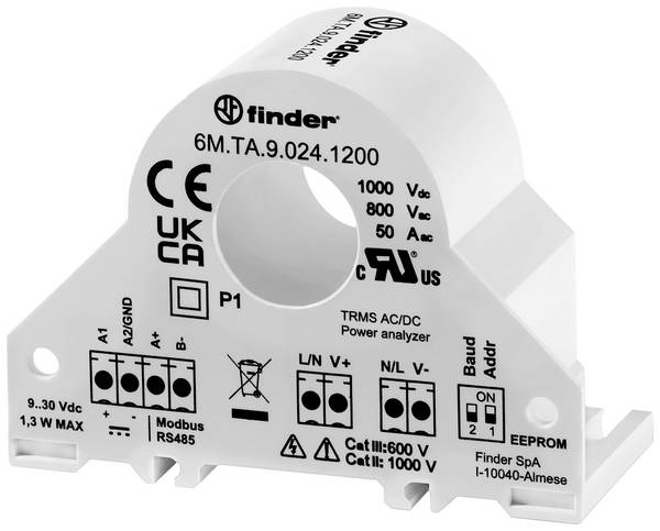 Finder 6M.TA.9.024.1200 6M.TA.9.024.1200 Energie-Messwandler Primärstrom 50 A    Hutschienenmontage 1 St.