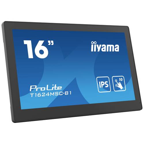 Thumbnail - Iiyama ProLite T1624MSC-B1 Touchscreen-Monitor EEK: E (A - G) 39.6 cm (15.6 Zoll) 1920 x 1080 Pixel 16:9 25 ms HDMI®, Au...