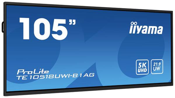 Iiyama ProLite TE10518UWI-B1AG Digital Signage Display  266.7 cm (105 Zoll) 5120 x 2160 Pixel 16/7 Touchscreen, Anti-Einbrenn-Funktion, Interner Speicher, Lautsprecher integriert, Low Blue Light, Mediaplayer integriert