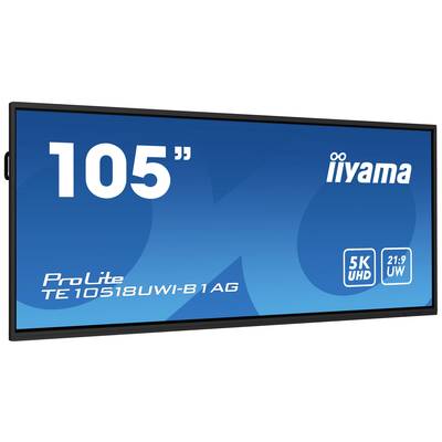 'Monitoranzeige der Marke iiyama, 105 Zoll, Modell ProLite TE10518UWI-B1AG, 5K UHD Auflösung, Seitenverhältnis 21:9.'