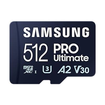 Samsung PRO Ultimate microSD-Karte  512 GB Class 3 UHS-I , v30 Video Speed Class, A2 Application Performance Class inkl.