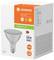 Verpackung einer LED-Lampe, Marke 'LEDVANCE'. Lampendetails: PAR38, 15,2W entspricht 120W, 1035 Lumen, E27, 2700K, dimmbar, IP65.