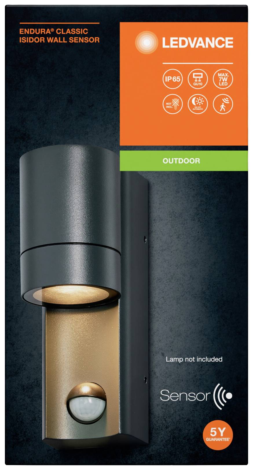 'LEDVANCE Outdoor Sensor Wandlampe, Endura Classic. IP65 Schutz. Sensor für Bewegungserkennung. Lampe nicht enthalten. 5 Jahre Garantie.'