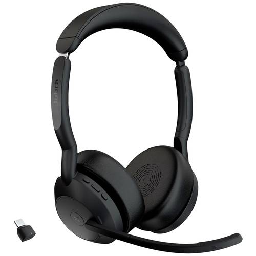 Thumbnail - Jabra Evolve 2 55 MS Stereo On Ear Headset Bluetooth® Stereo Schwarz Noise Cancelling, Mikrofon-Rauschunterdrückung Comp...