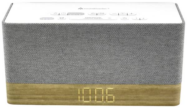 soundmaster UR630WE Radiowecker UKW Bluetooth®, AUX, UKW  Weckfunktion Grau, Braun