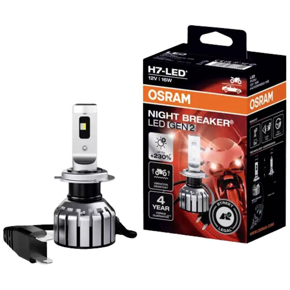 OSRAM 64210DWNBG2 LED-lamp Night Breaker LED H7 16 W 12 V