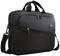 Schwarze Laptoptasche mit zwei Reißverschlussfächern und einem Schultergurt, designed für den Transport von technischen Geräten.