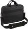 Schwarze Laptoptasche mit Tragegriff und Schultergurt, schlichtes Design, geeignet für den Transport von Laptops oder Dokumenten.