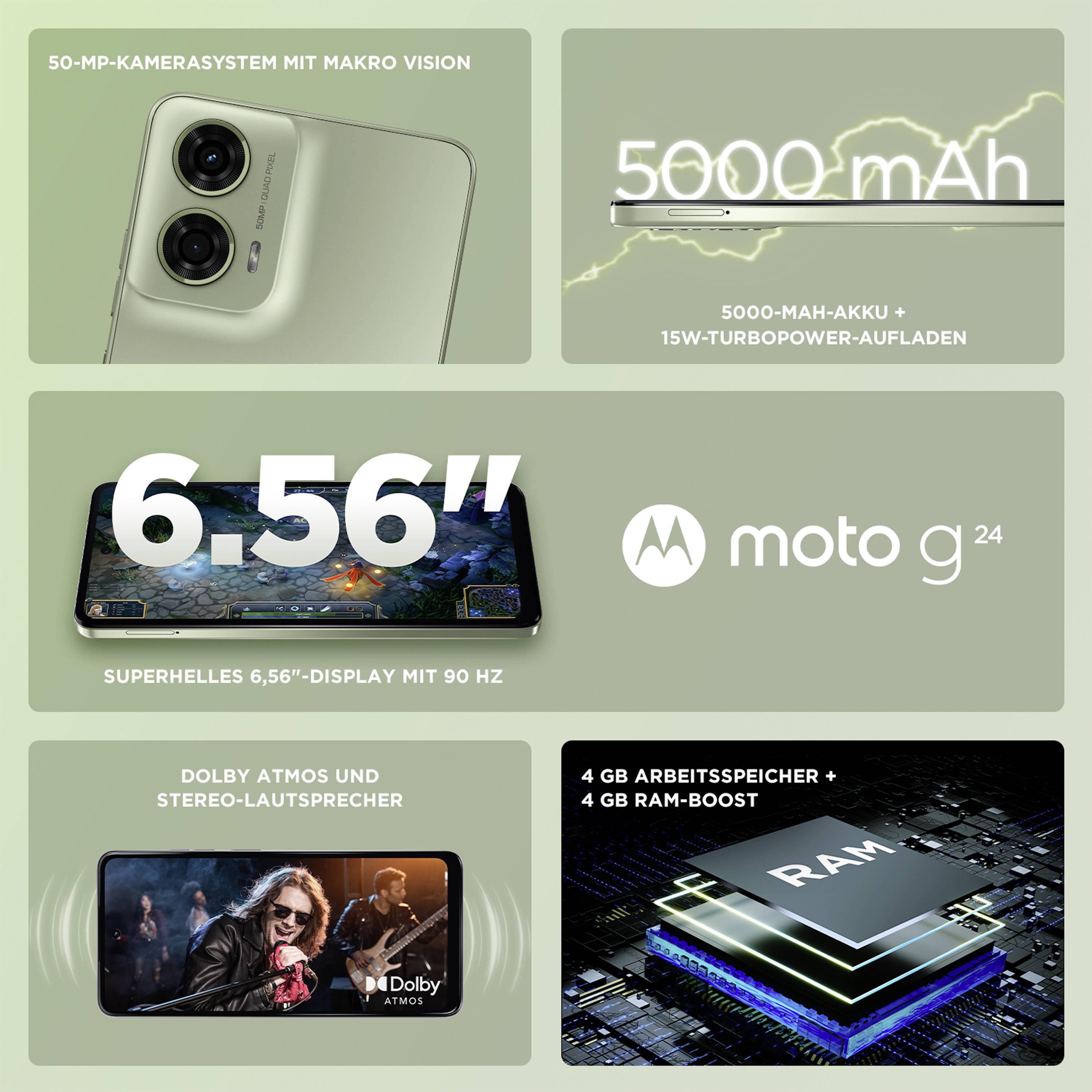 Motorola moto G24 128 GB Grün 16.8 cm (6.6 Zoll) Smartphone-13