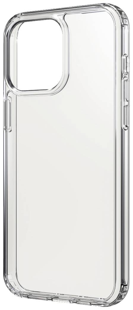 Durchsichtige, robuste Handyhülle mit präzisen Aussparungen für Tasten und Kamera, passend für ein Smartphone-Modell.