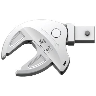 Mechanisches Greifwerkzeug aus Metall mit Skalierung '32-24' und '1 1/4-1 1/2' auf der Klemme, zum Festziehen von Rohren.